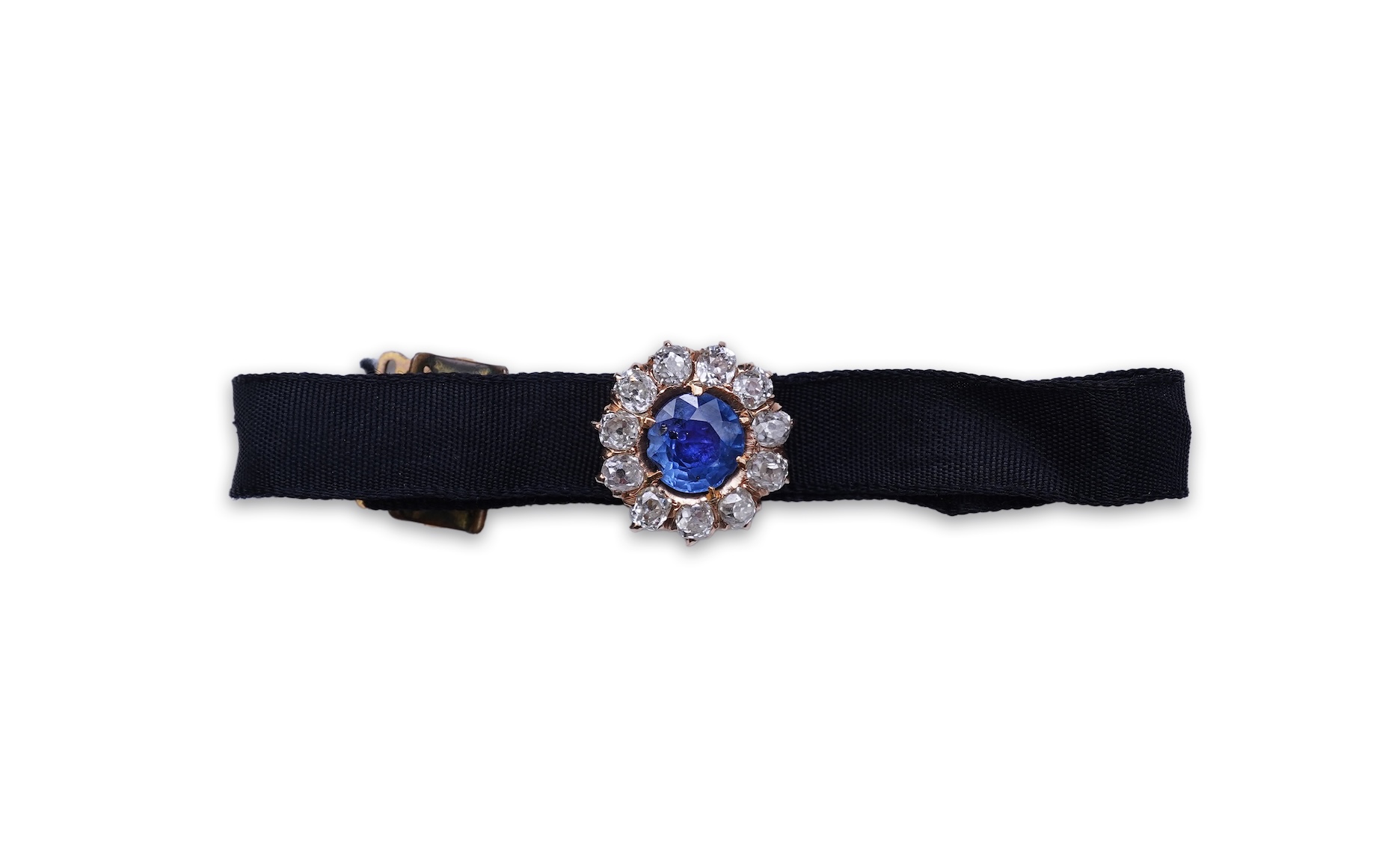A sapphire and diamond slide/pendant, 19th century